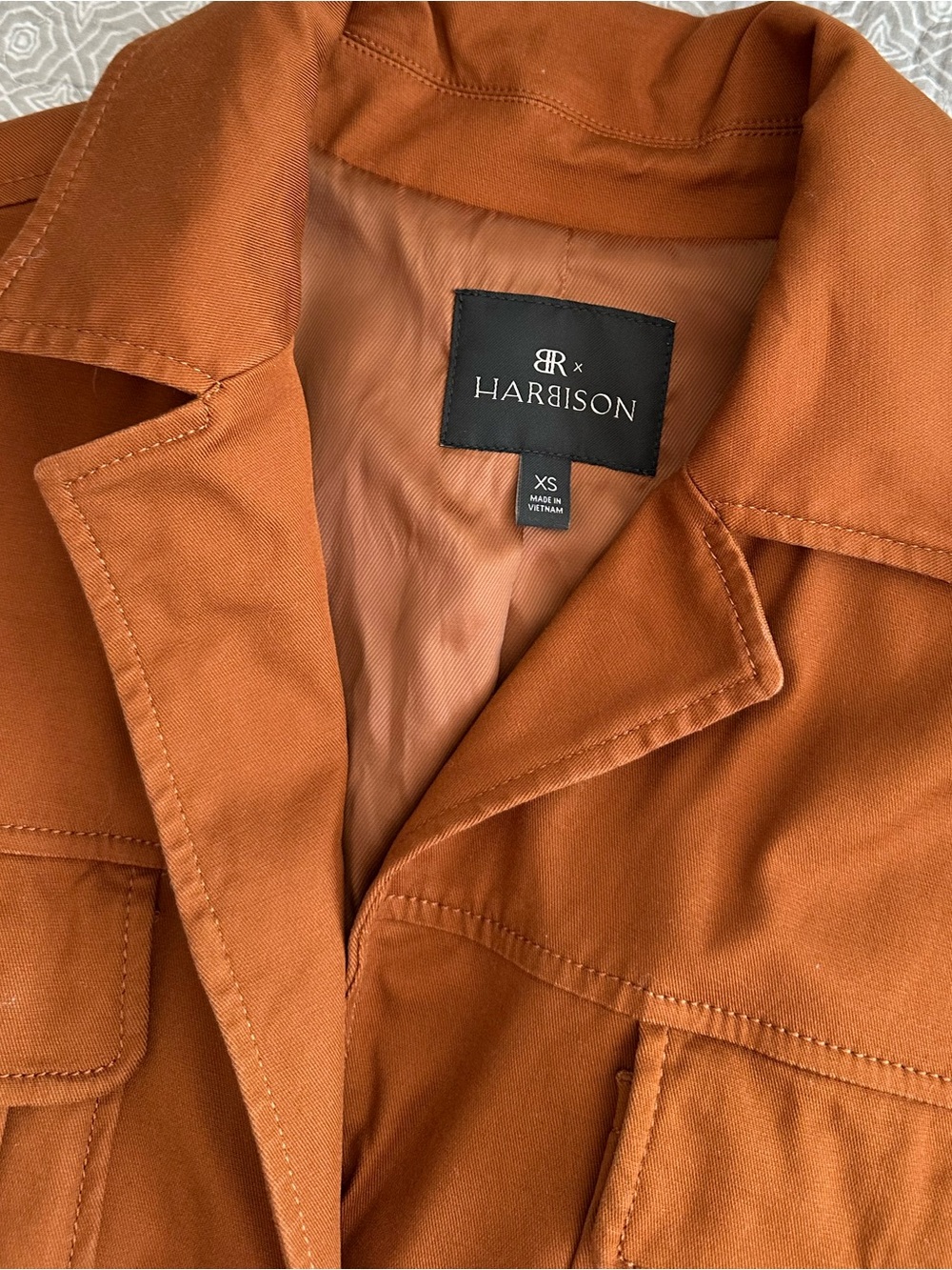 Banana Republic x Harbison Safari Belted Utility Jacket Rust Brown Oversized XS - Picture 6 of 15